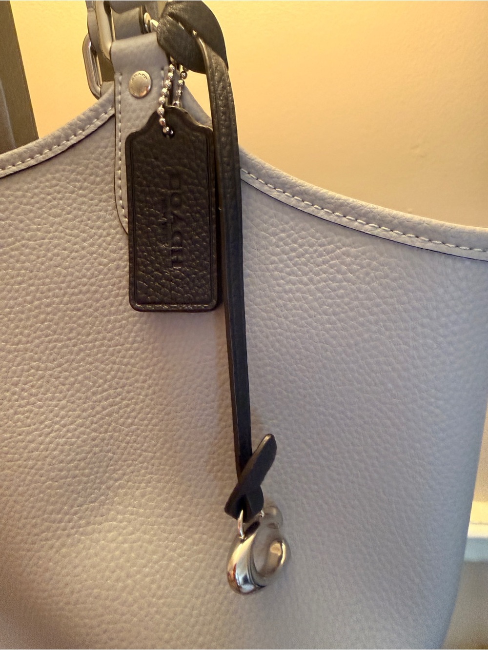 Coach Women’s Gray Leather Tote Bag - Picture 2 of 9